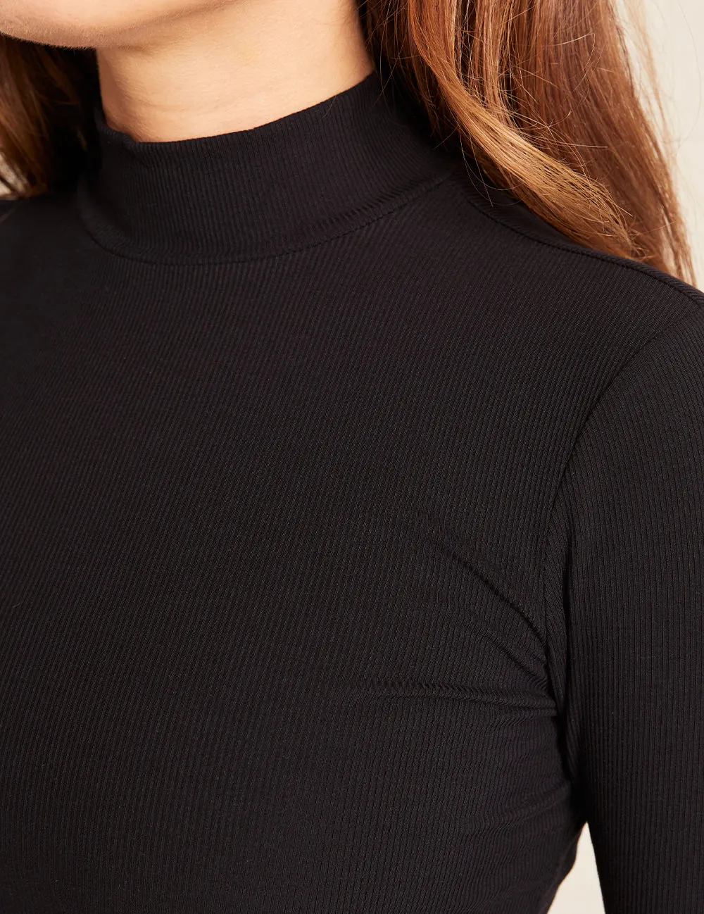Women's Ribbed Turtleneck Top