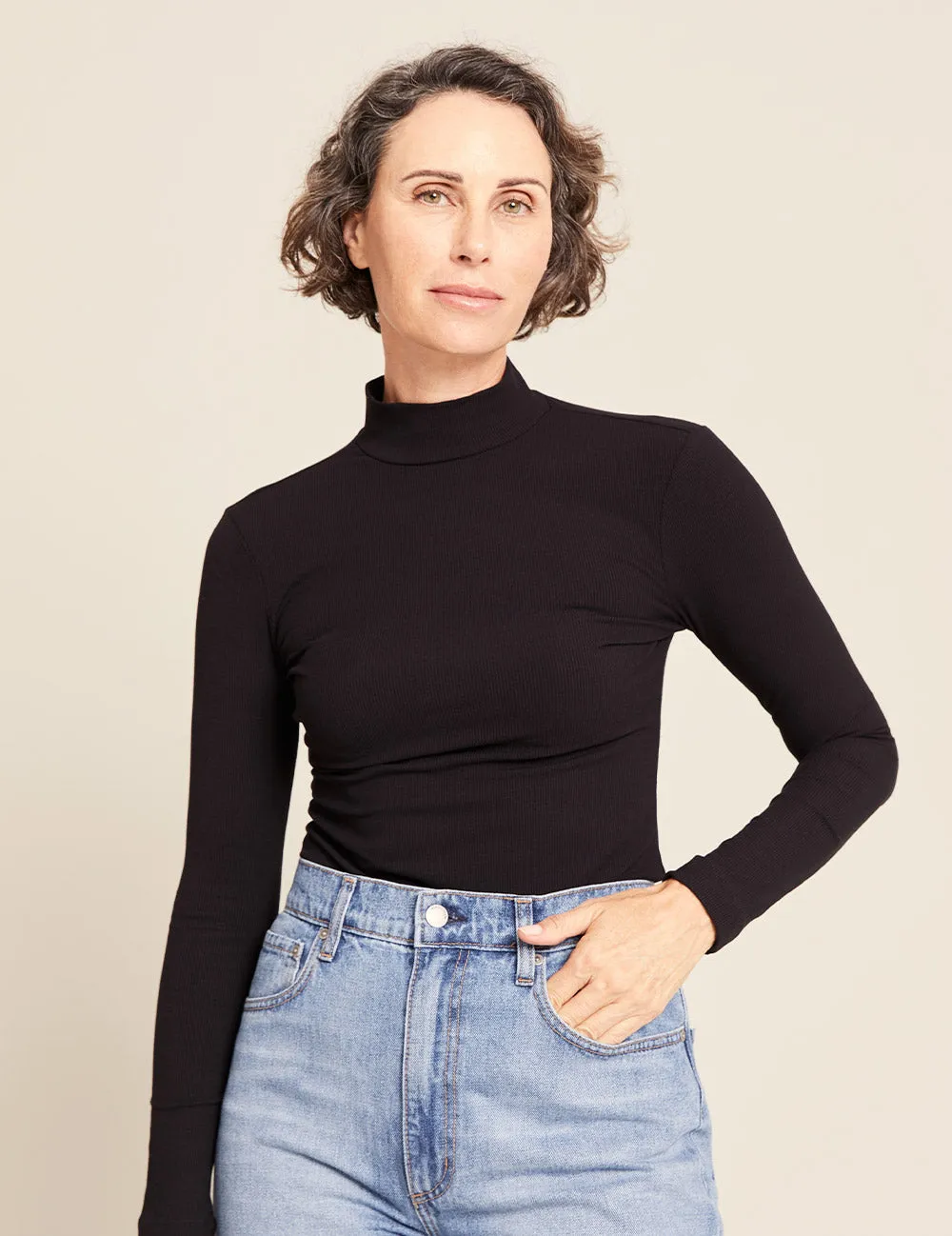Women's Ribbed Turtleneck Top